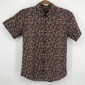 RDX Mens ditsy floral button down, short sleeve.